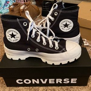 black lugged converse